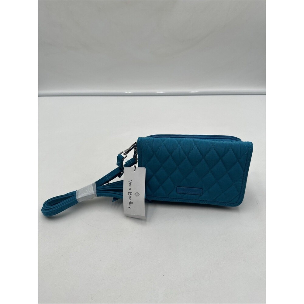 VERA BRADLEY RFID 3 IN ONE CROSSBODY BAHAMA BAY NWT WRISTLET PHONE TEAL BLUE New